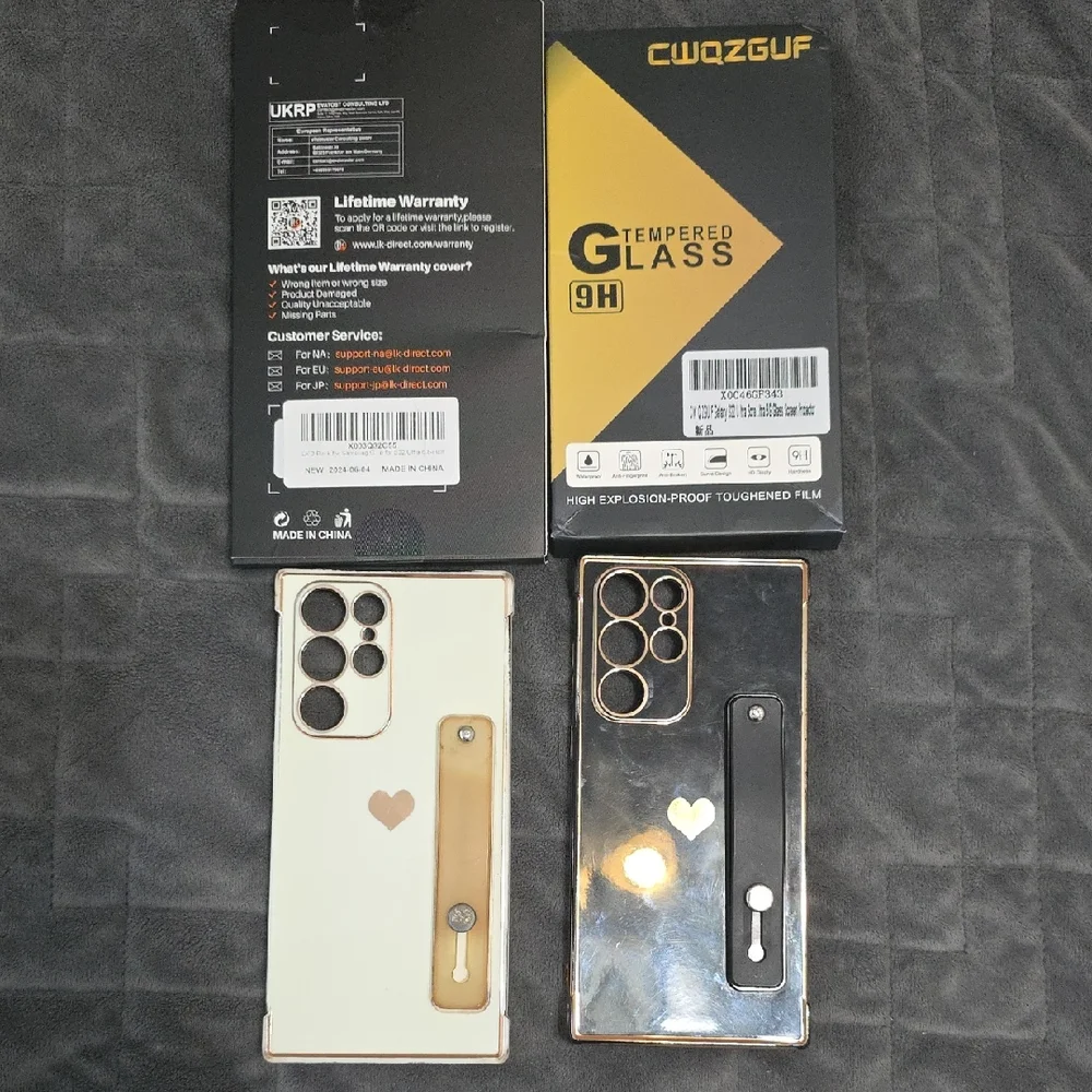 Tempered Glass Screen Protector for Smartphones - Black and Gold